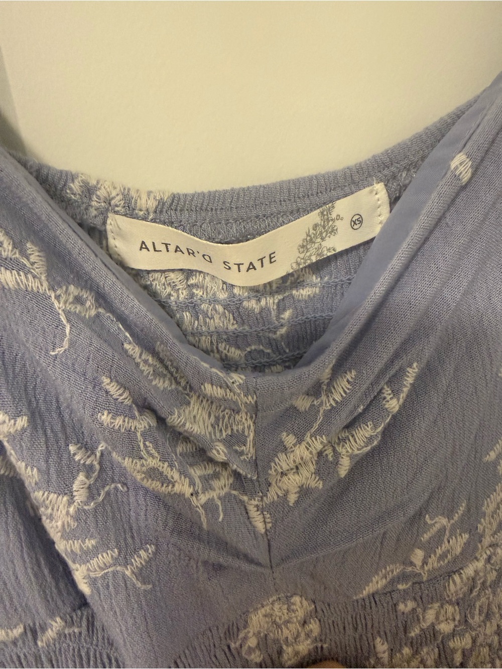 Altar'd State Periwinkle Floral Maxi Dress with Puff Sleeves - Picture 4 of 4